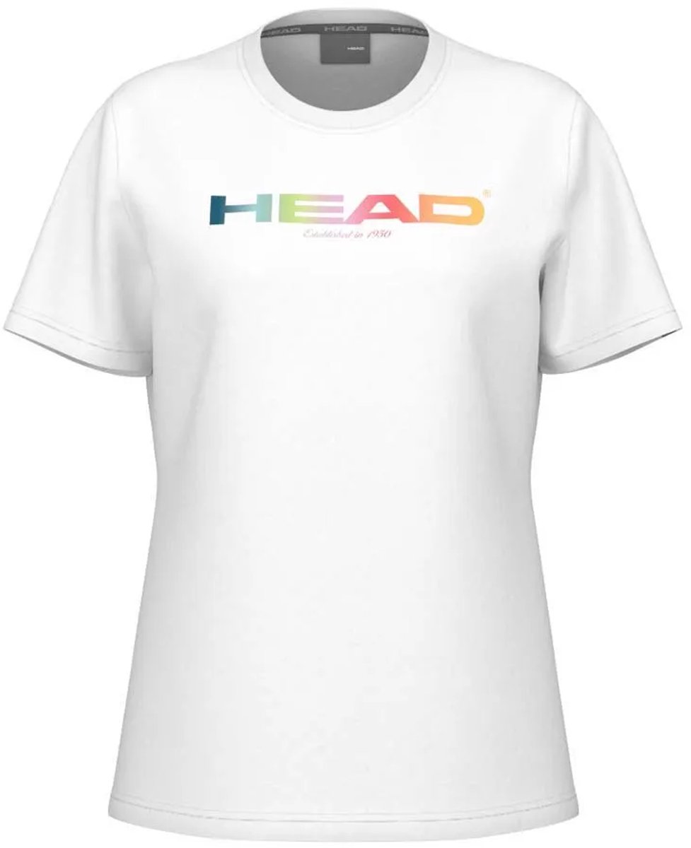 Head Racket Rainbow T-shirt Met Korte Mouwen Vrouw Wit