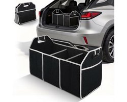 Auto Kofferbak Organizer 53L Opvouwbaar – Multi-Compartment Auto Opbergbox met Verdelers – Opvouwbare Kofferbak Organizer voor Auto, SUV en Thuisgebruik – Zwart