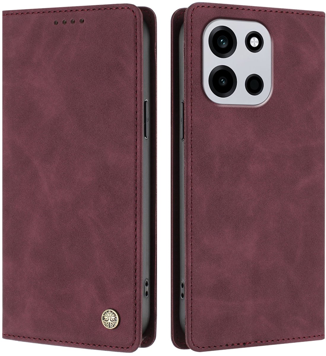 Coverup Hoesje - Geschikt voor OnePlus Nord 6 Hoesje - Coverup Classic Book Case - Bordeaux