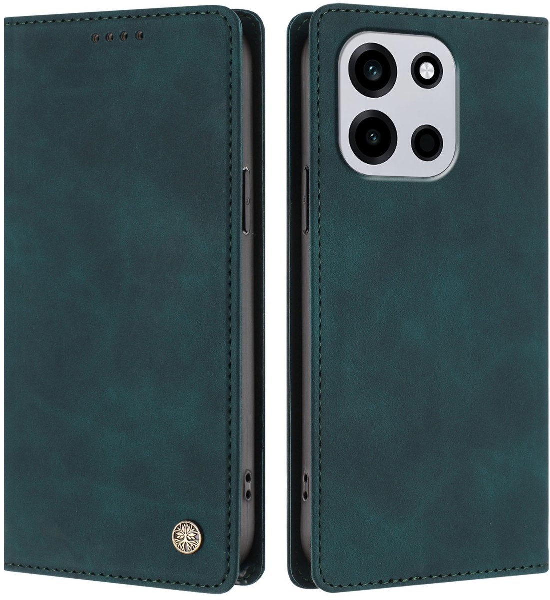 Coverup Hoesje - Geschikt voor OnePlus Nord 6 Hoesje - Coverup Classic Book Case - Donkergroen