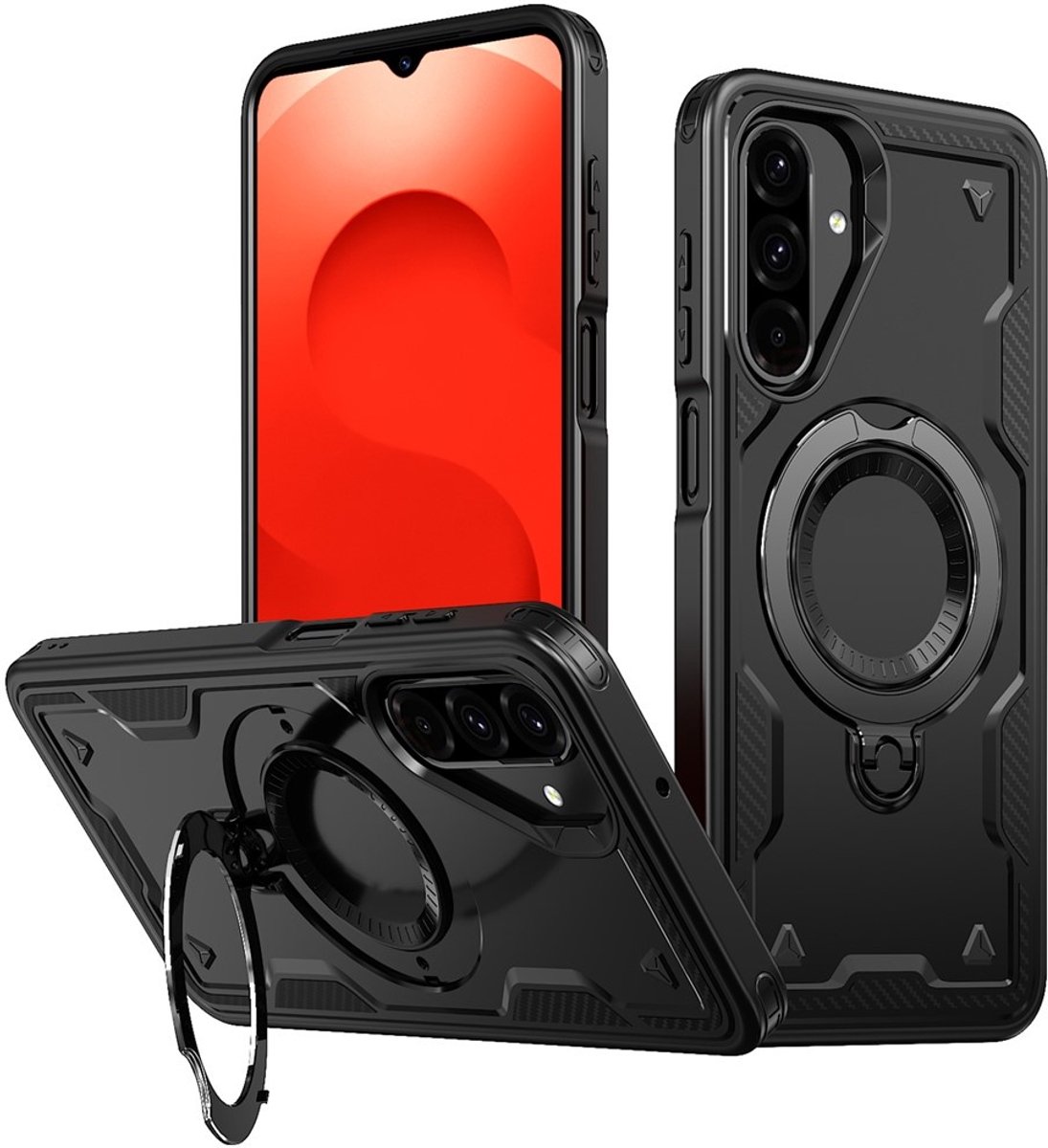Coverup Hoesje - Geschikt voor Samsung Galaxy A26 Hoesje - Coverup Armor Back Cover met MagSafe Compatible Kickstand - Zwart