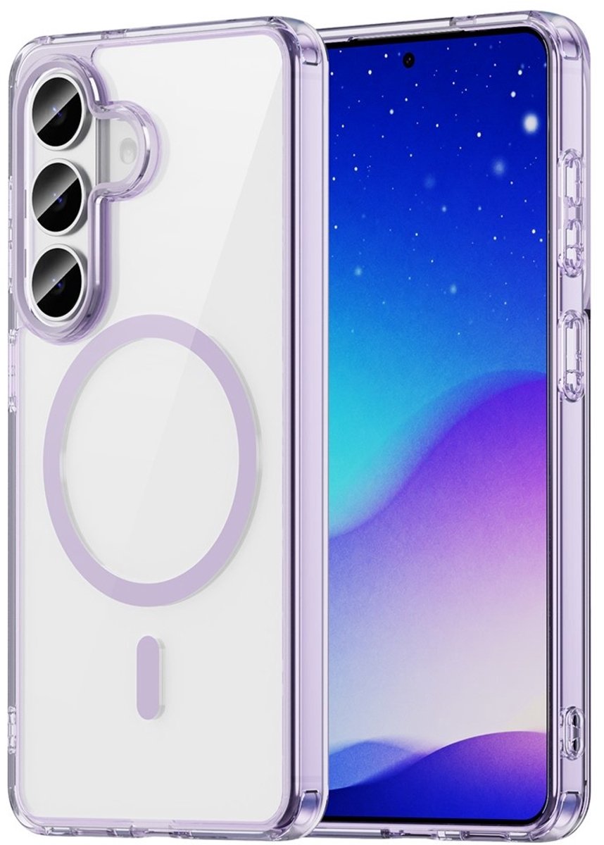 Coverup Hoesje - Geschikt voor Samsung Galaxy S26 Hoesje - Coverup Clear TPU Back Cover - MagSafe Compatible - Paars