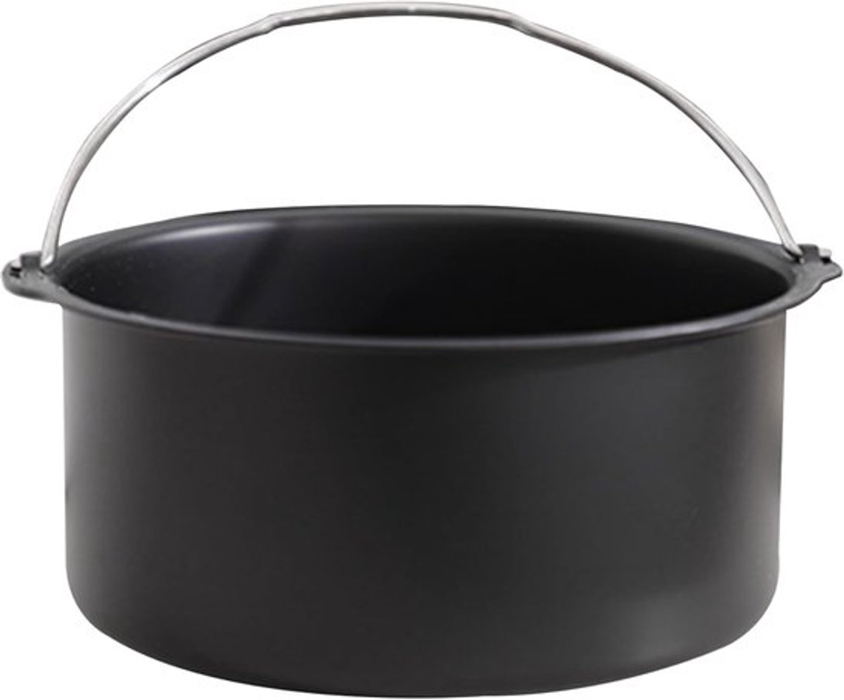 Cakevorm voor de airfryer - Airfryer bakplaat - Bakmandje - Airfryer accessoires - Alternatief voor bakpapier - Bakmandje - Rond - Koolstofstaal - Accessoires - Bakvorm - 16,5 cm - Zwart