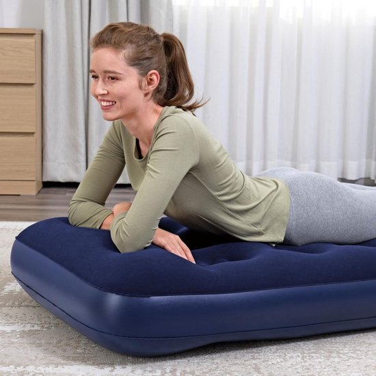 Luchtbed - Opblaasbaar Matras - Kamperen en Logeren - Compact en Draagbaar - 185 x 76 cm - Blauw — afbeelding 4