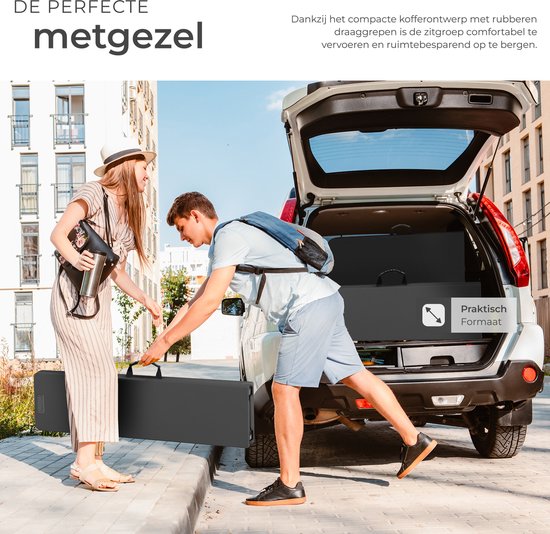 tectake® Campingtafel Set - Vouwtafel met Banken - 8 Personen - 180 cm - Inklapbare Picknicktafel - Klaptafel - Weerbestendig - Tuintafel - Biertafel - Antraciet van TecTake — afbeelding 3