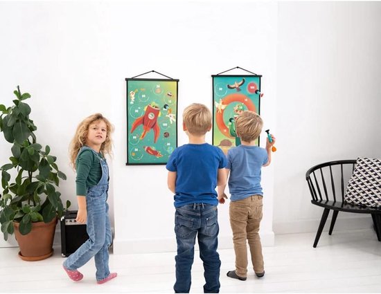 Dartspel Kinderen - Speelset Pijlen - Binnen Buiten Spelen - Zachte Zuignap Pijlen - 6 Pijlen - Blauw — afbeelding 2