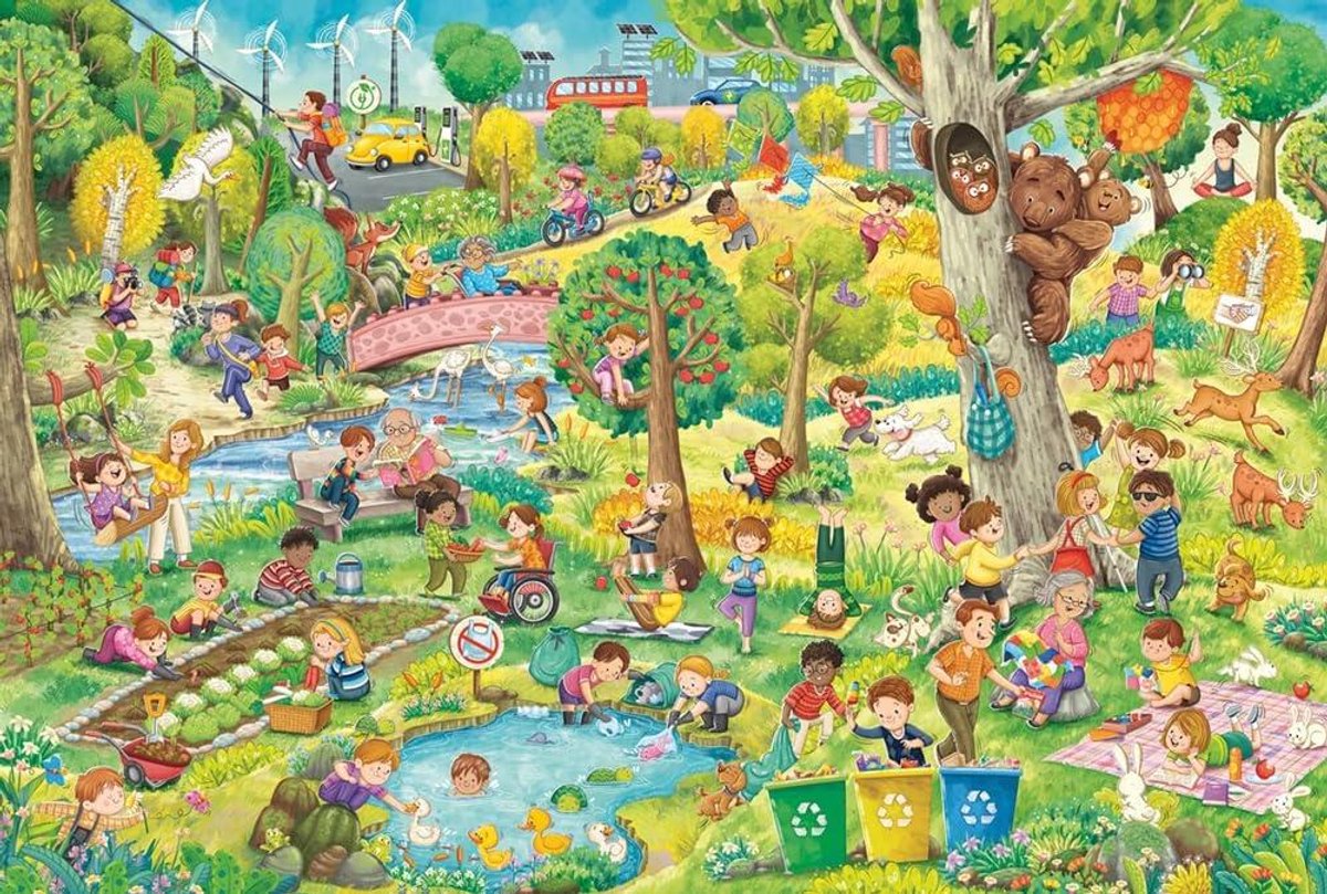 Kinderpuzzel - Legpuzzel - Educatief Spel - Graspap Materiaal - 150 Stukjes - Meerkleurig