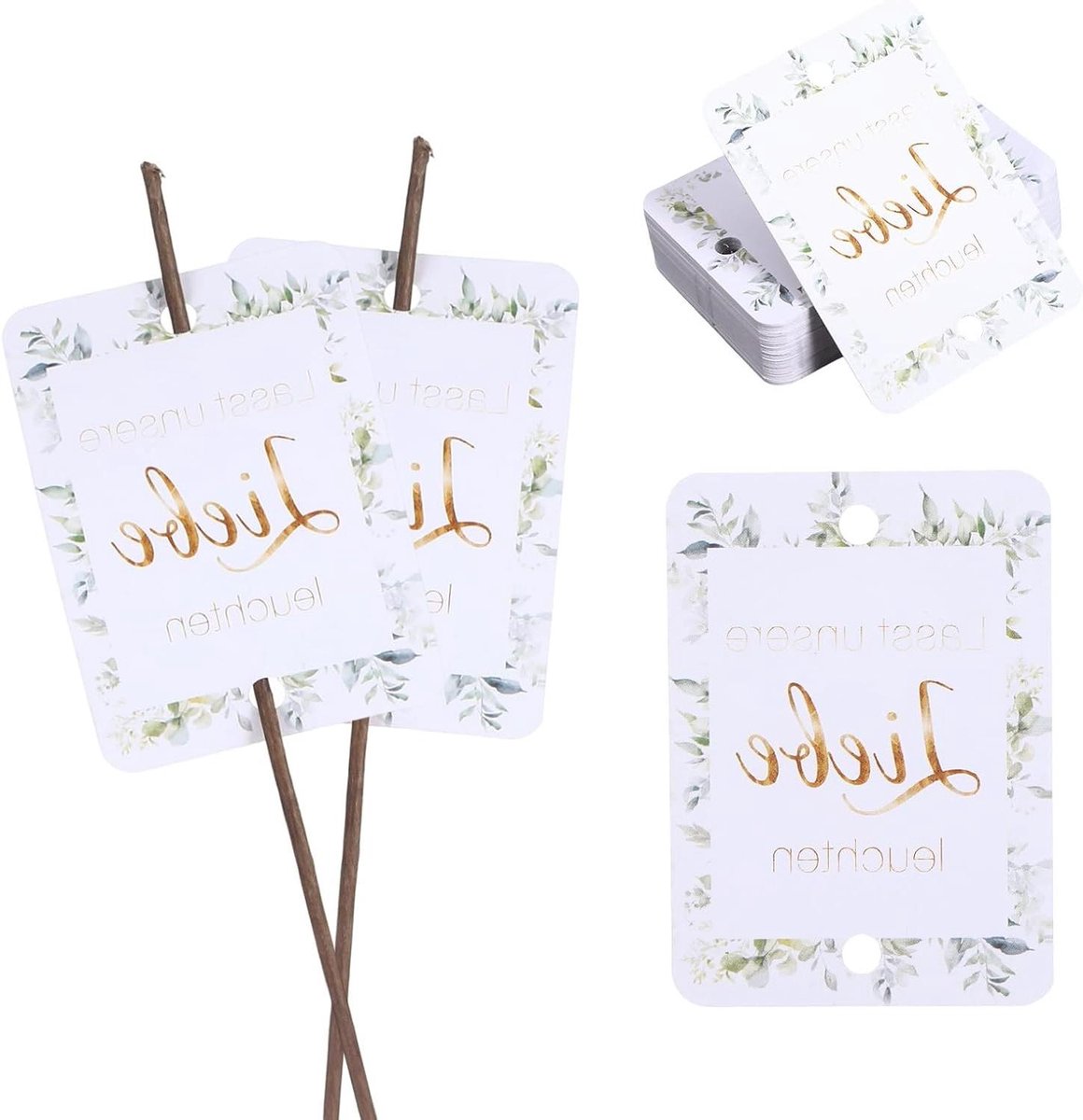 Bruiloft Kaartjes - Gastenboek Kaarten - Bruiloft Vieren - Met Liefdes Tekst - 50 Stuks - Wit