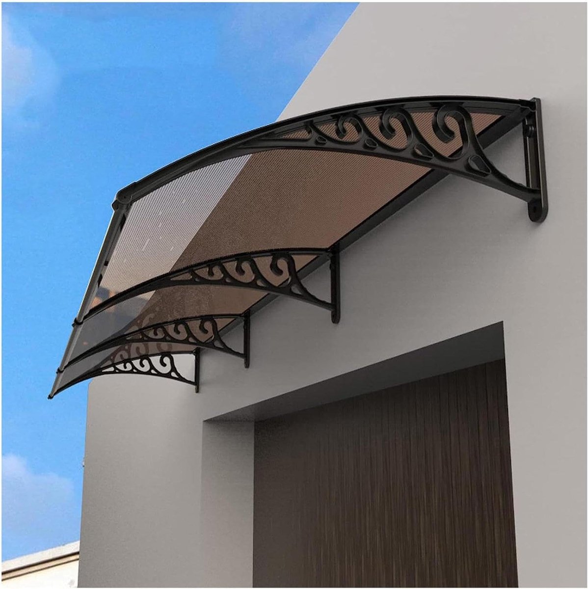 Deur Luifel - Overkapping Buiten - Bescherming Tegen Weer - Sterk Polycarbonaat - 60x60 cm - Bruin