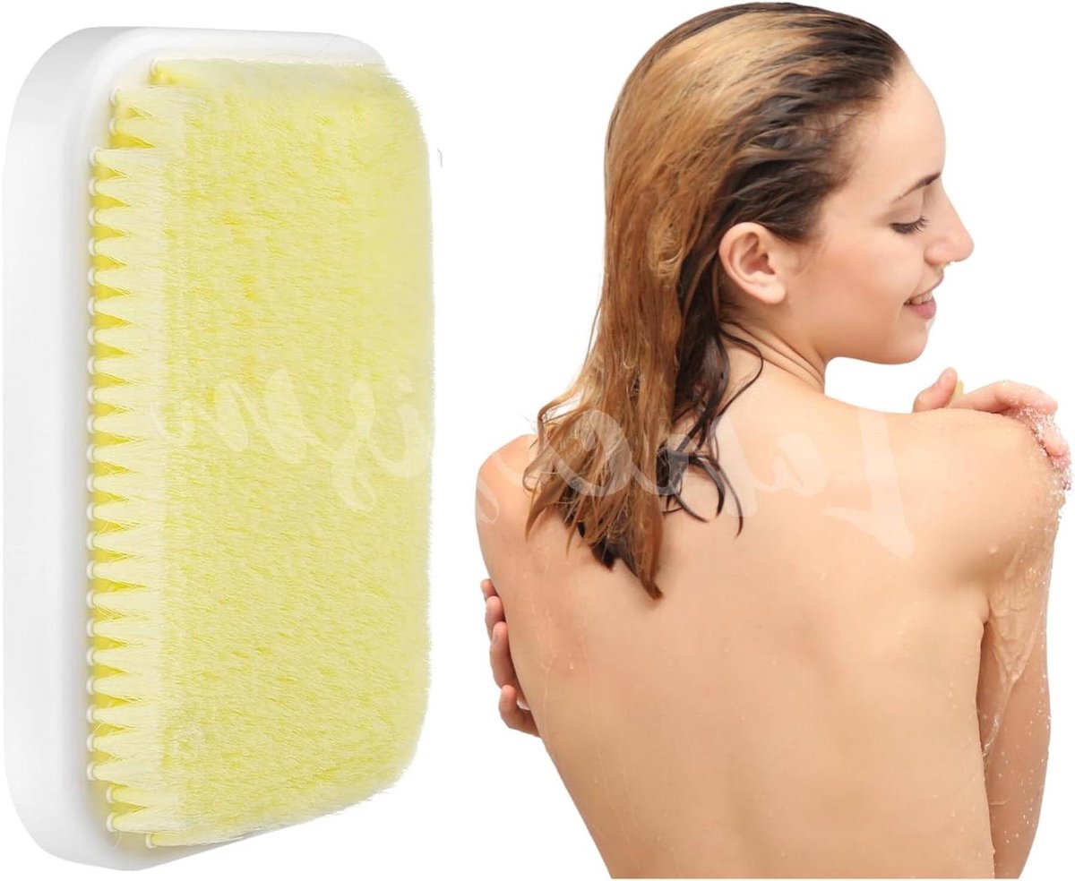 Wandrugschrobber - Douche borstel - Ontspannen reiniging - Handsfree gebruik - 30 x 21 cm - Grijs