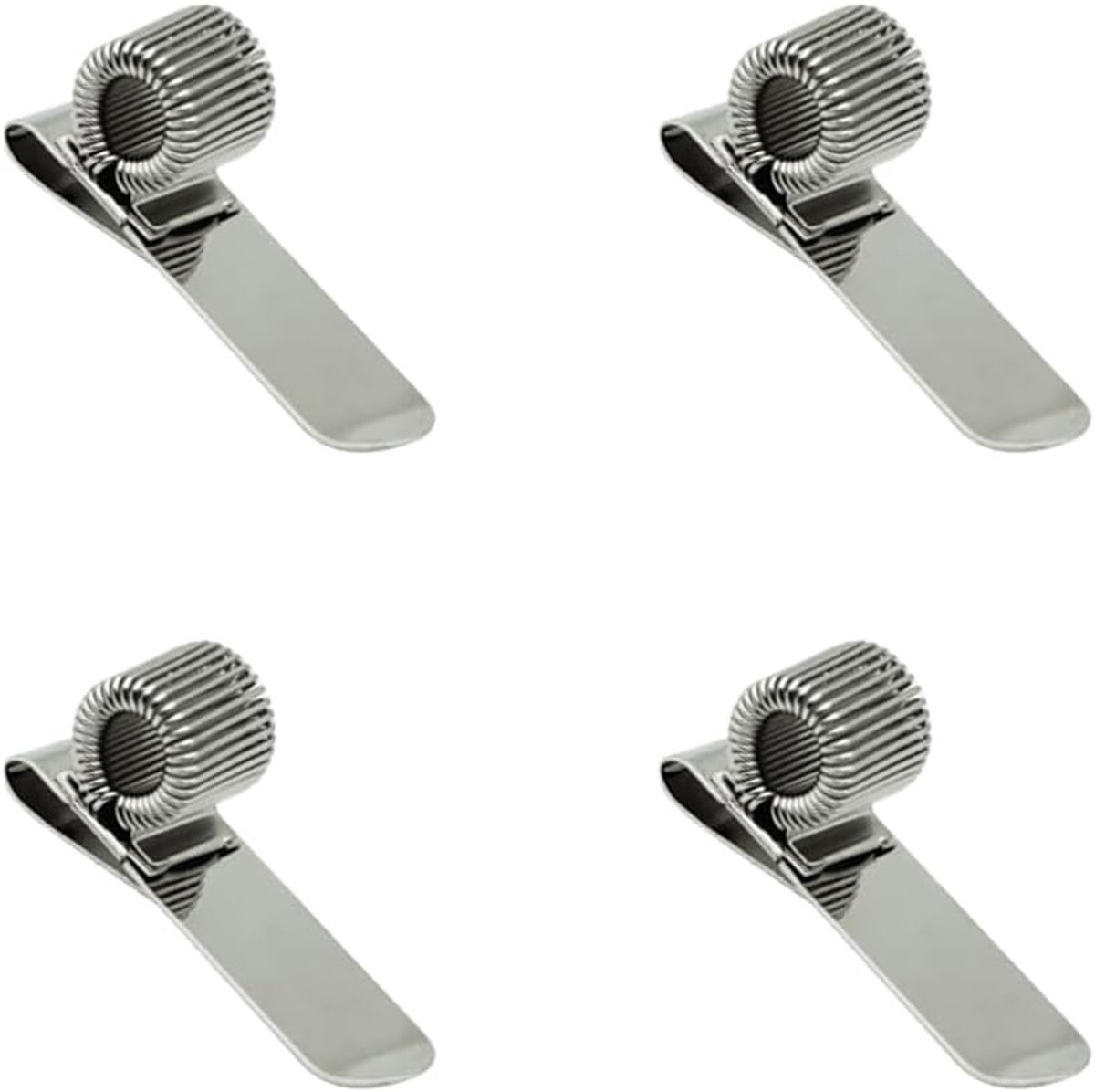 Metalen Pennenhouder met Pocket Clip, Verstelbare Horizontale Springlus voor Notitieboek, Clipboard en Dagboek - Set van 4 (Zilver)