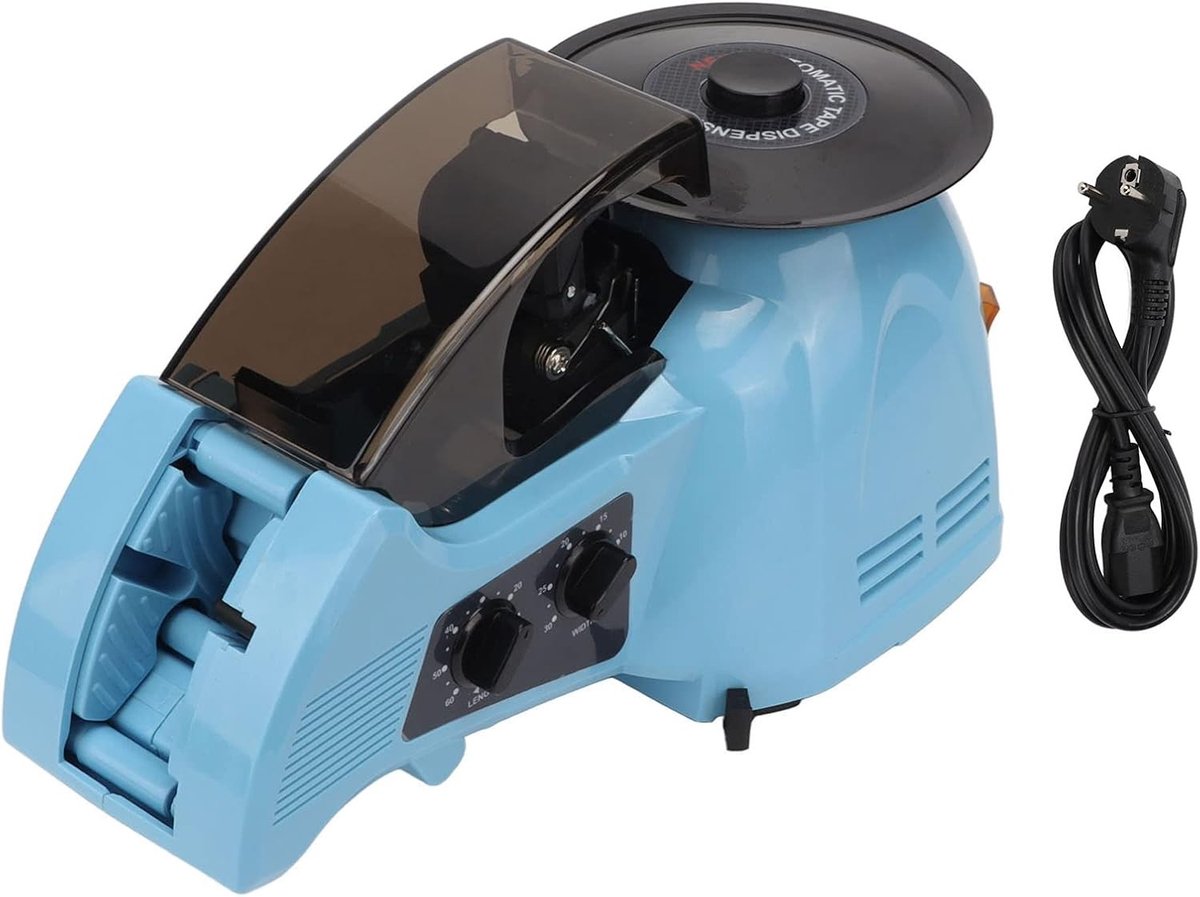 Automatische Elektrische Tape Dispenser met Wolfraam Stalen Mes voor Kantoor en Industrie, Snijd Lengte 10-60mm en Breedte 5-25mm, Antistatisch ABS Materiaal