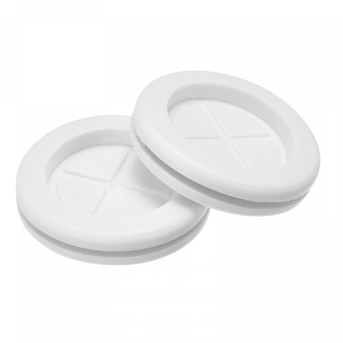 Kabeldoorvoer met oogjes, diameter 40 mm, rond, dubbelzijdig, voor kabelbescherming, wit, 10 stuks