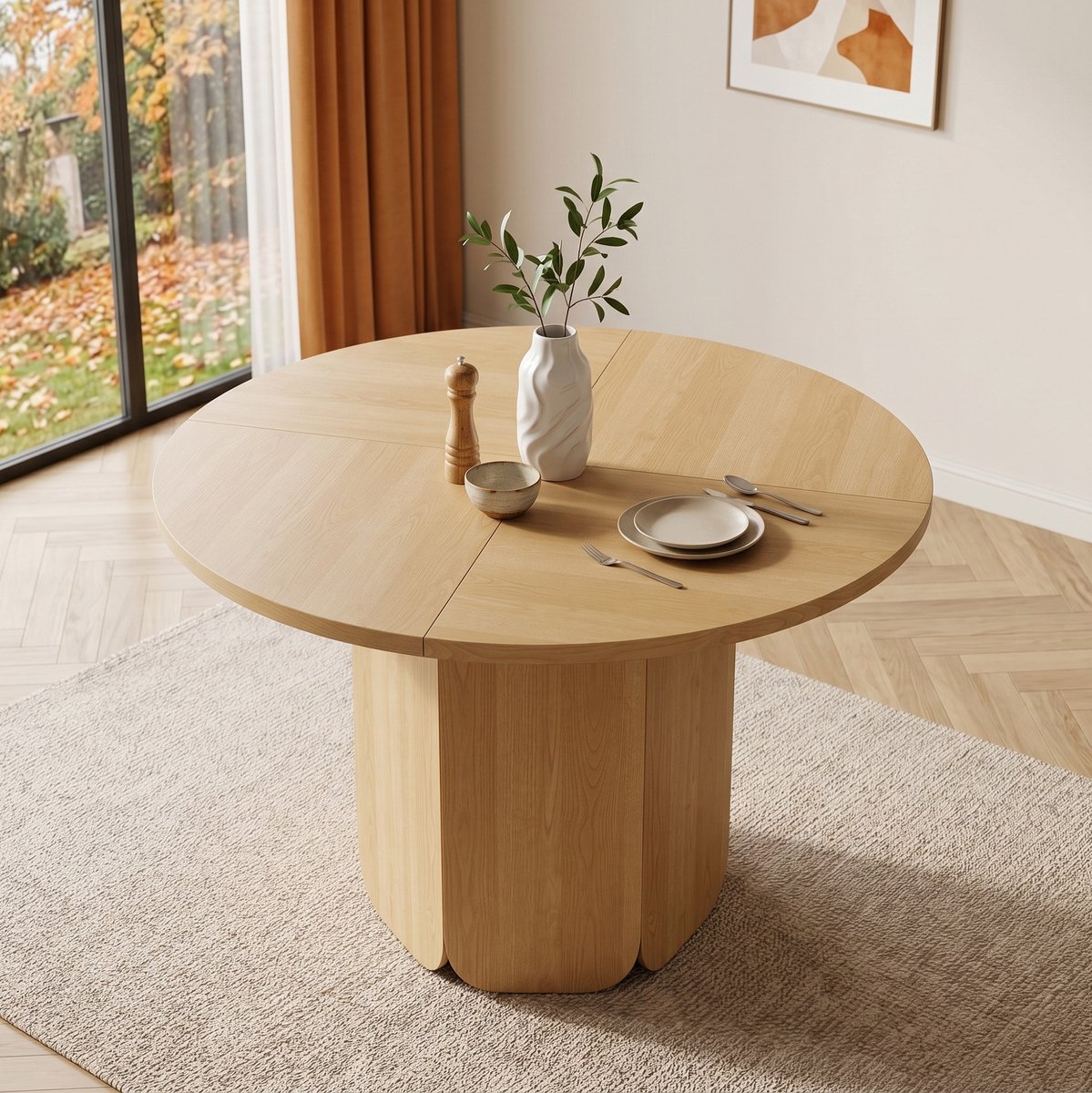 HAUSS SPOLE Eettafel - Ronde Tafel Voor 4 Tot 6 Personen - Scandinavisch Minimalistisch Vo