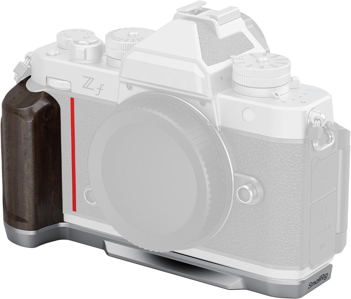 Ergonomische Houten L-vormige Handgreep voor Nikon Z met Snelle Bevestiging, 1/4"-20 Schroefgaten en Polsband Bevestiging voor Statief - 5707