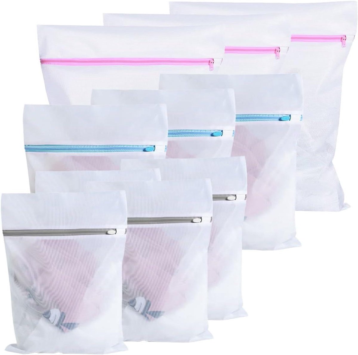 Reis Waszak Set - Kleding Beschermers - Kleding Wassen - Set van 10 - 3 Maten - Transparant