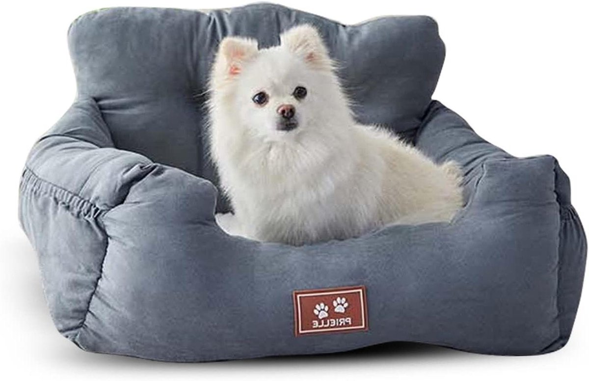 Honden Autostoel - Reisstoel Hond - Veilig Reizen - Verwijderbaar Kussen - 55 x 50 x 22 cm - Grijs
