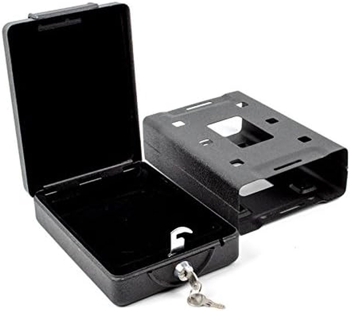 Mobiele Kluis - Veiligheidscassette - Waardevolle spullen opbergen - Extra staalkabel - 15 x 21 x 5.5 cm - Zwart