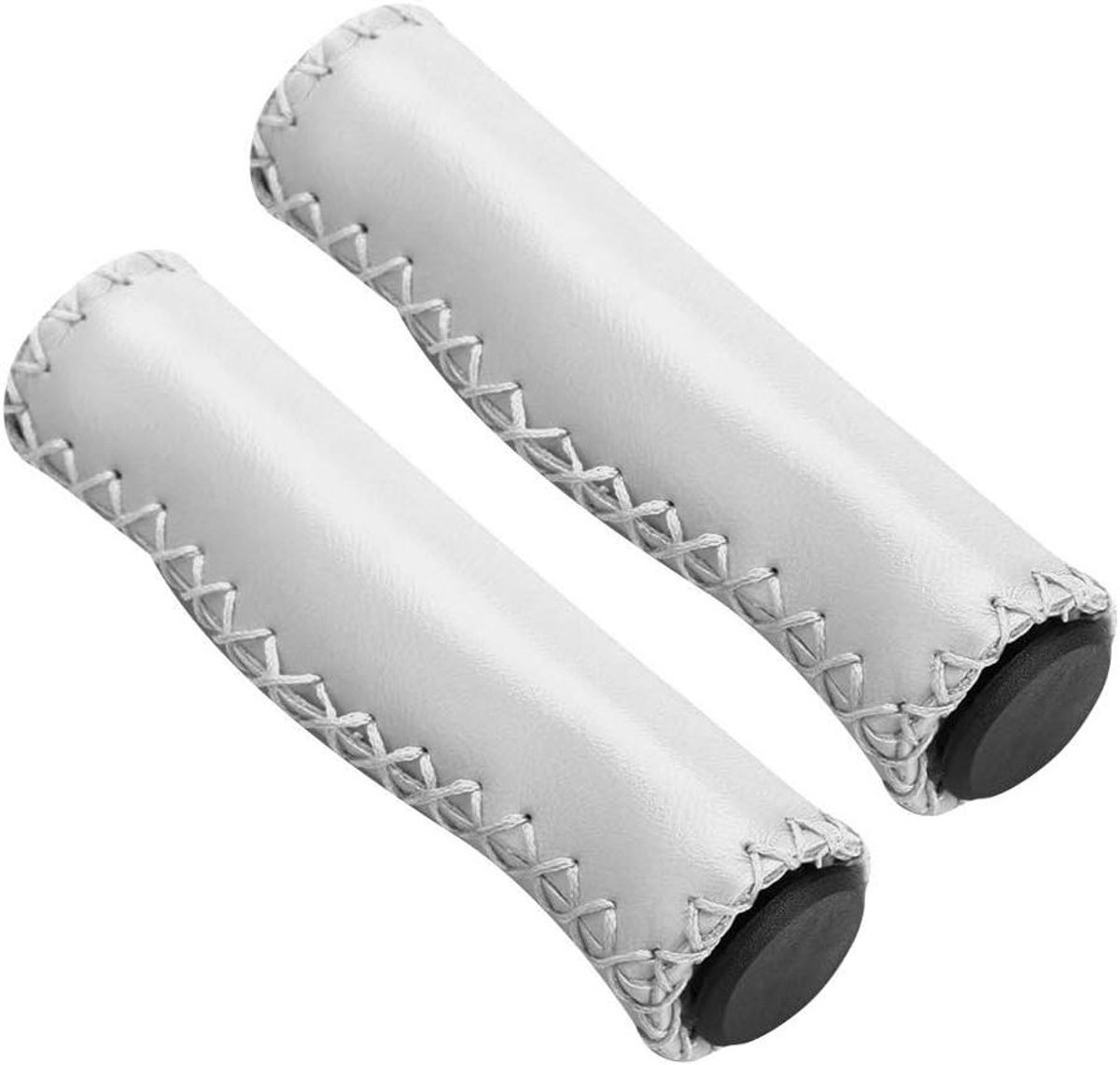 Fietsstuurgrepen - Handvatten - Comfortabel Fietsen - Stofdichte Pluggen - 22 mm - Wit