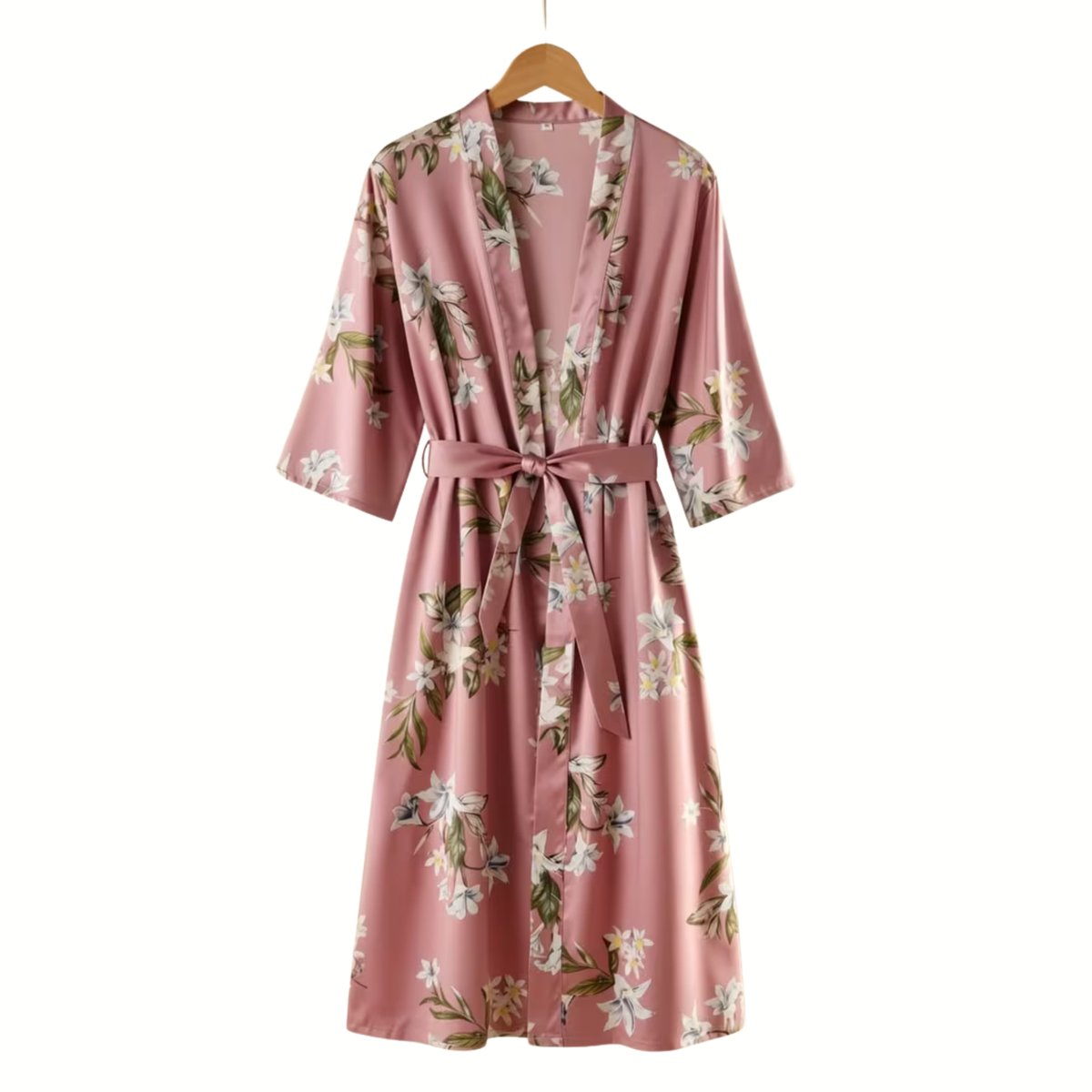 Currero Satijnen Badjas Dames - Kimono - Kamerjas - Satijn - Ochtendjas - Duster - Pyjama - Watermeloenrood Watermeloen Rood