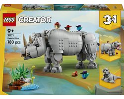 LEGO Creator Wilde dieren: machtige neushoorn met vogels - 31171