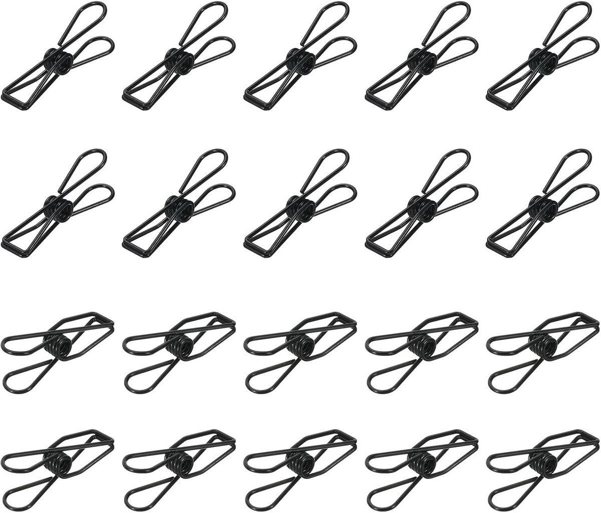 100 Stuks Paperclips - Metalen Holle Clips voor Kantoor, Kunst en Thuisgebruik - Mini Binder Paper Klemmen (Zwart, 3.2 cm)