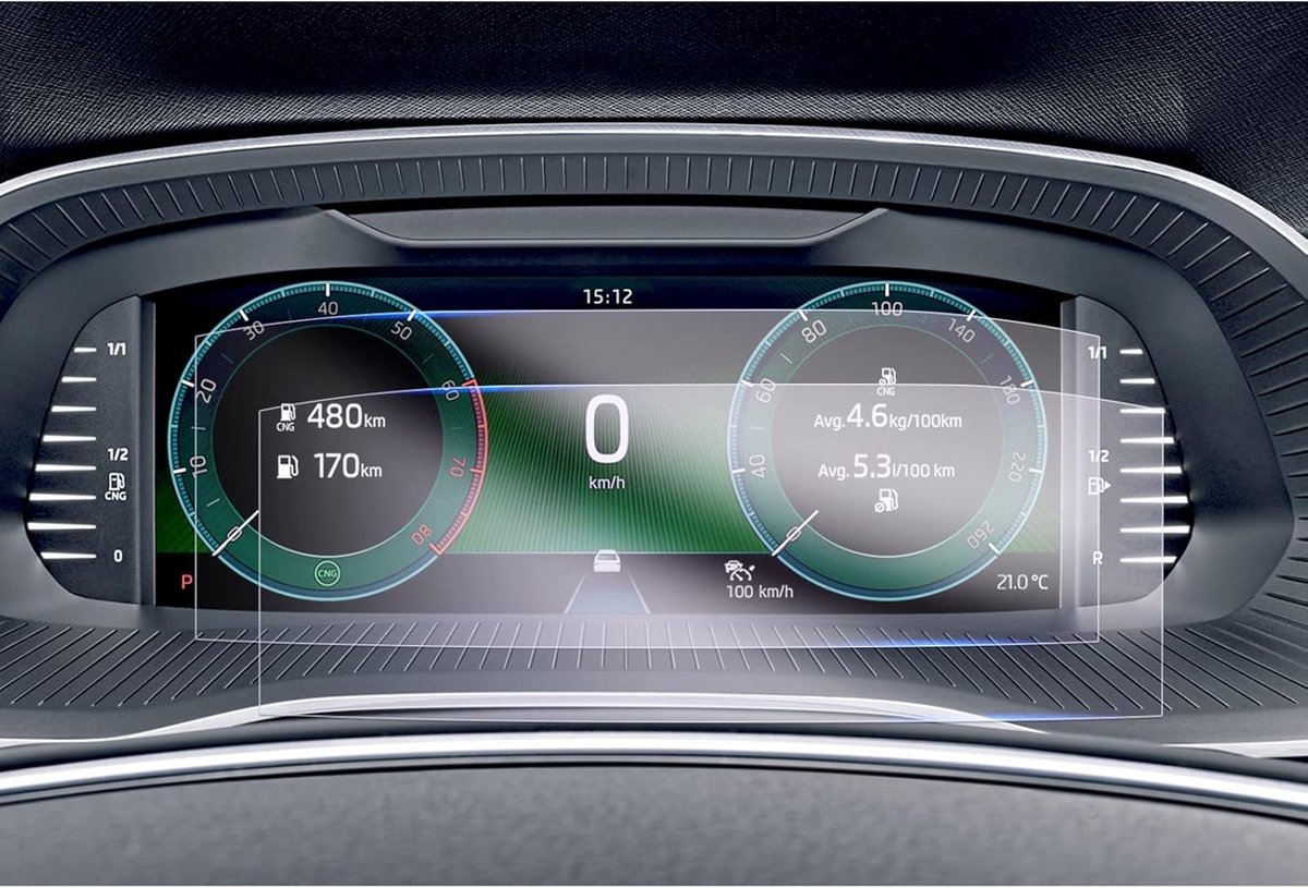 Sko-da Octavia 4 Kamiq Fabia Scala 2020-2024 Virtuele Cockpit Beschermfolie, Nano Schermbeschermer voor 10.25 Inch Digitaal Instrumentenpaneel, Krasbestendig en Duurzaam
