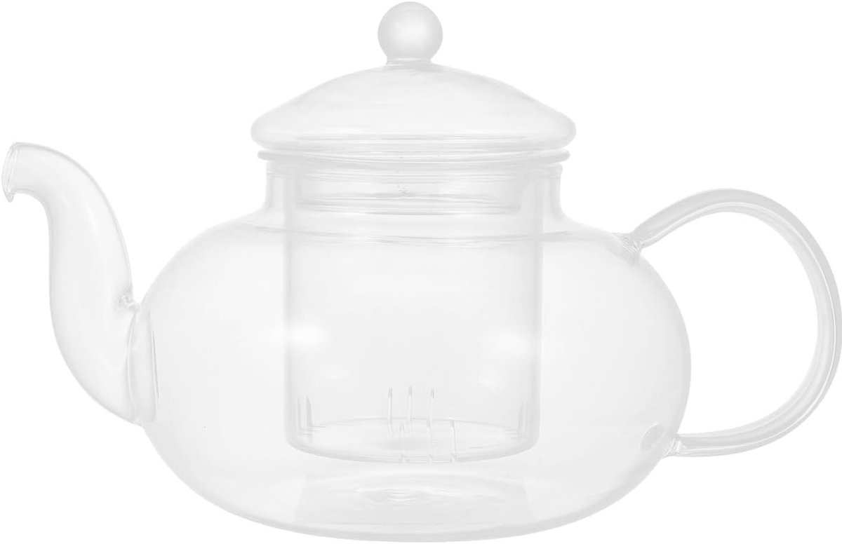 Handheld glazen theepot met infuser - Dikke doorzichtige geurige ketel van 400ml voor perf