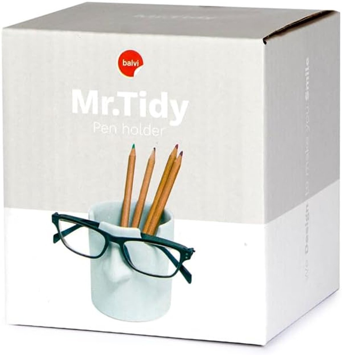 Thijox - Pennenhouder en Brillenhouder Mr. Tidy Wit - Keramische Desk Organizer voor Potloden, Balpennen en Brillen - Ideaal voor Thuis en Kantoor