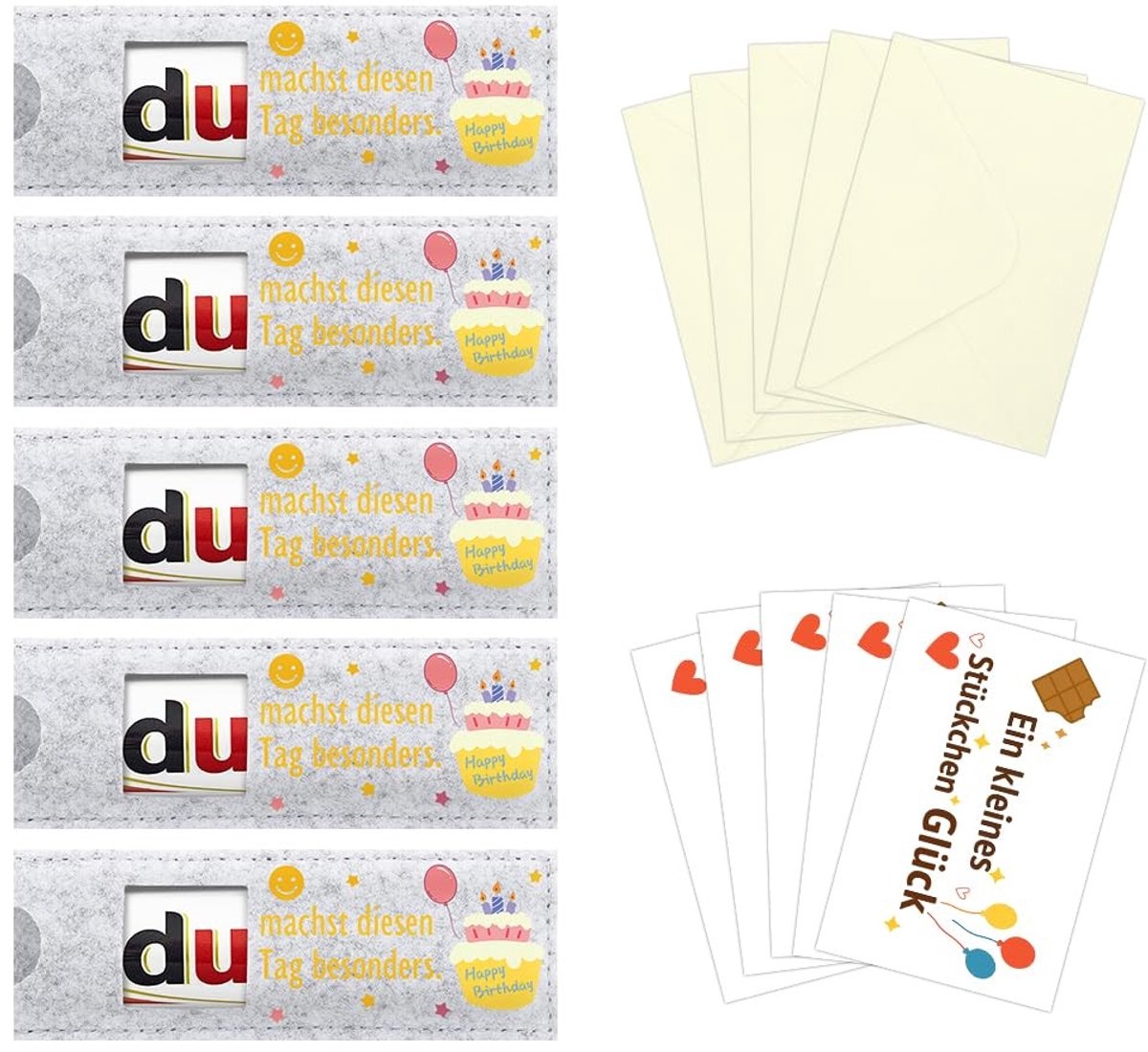 Dailygoods - Creatieve vilten chocoladehoes - een geschenk vol aanmoediging, zorg en liefde, geschikt voor verjaardagen, pensioneringen, uitnodigingen en andere gelegenheden. (verjaardag)