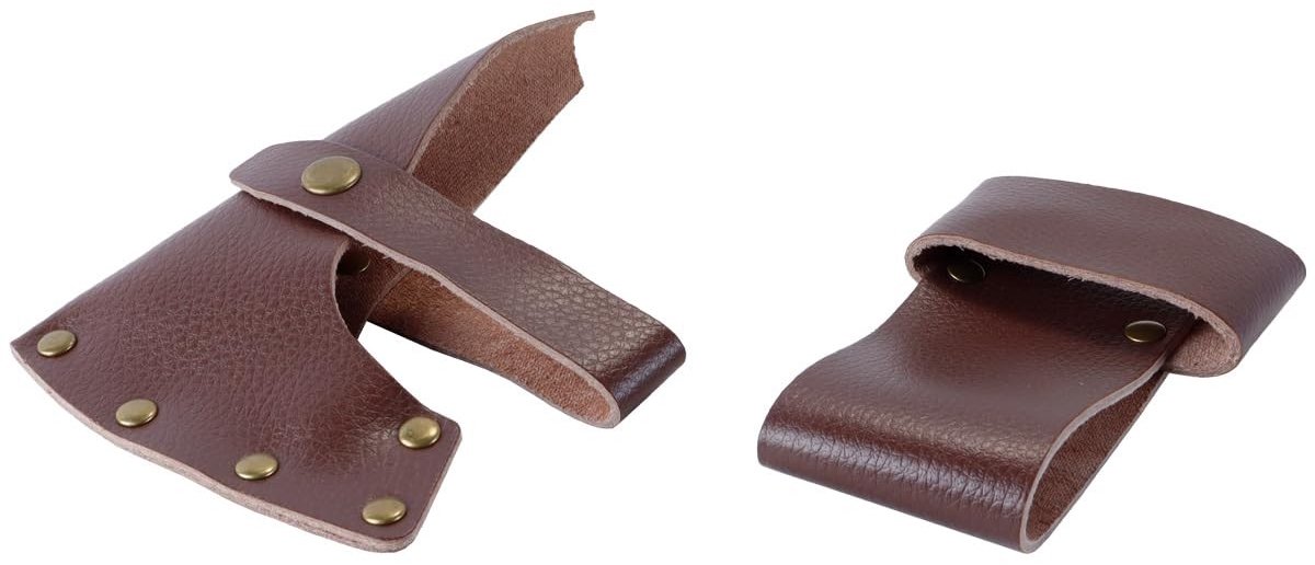 Dailygoods - Dikke leren bijlbladen hoes schede leren hoofd holster bijl bescherming en riem houder handgemaakt