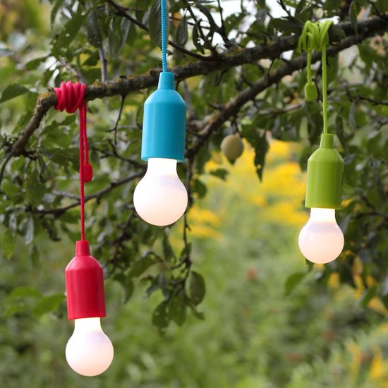 Thijox - Draagbare LED Pull Light in Blauw met Trekschakelaar - Ideale Mobiele Lamp voor Camping, Tuin, Kledingkast, Feestdecoratie, Warmwit Licht, In — afbeelding 2