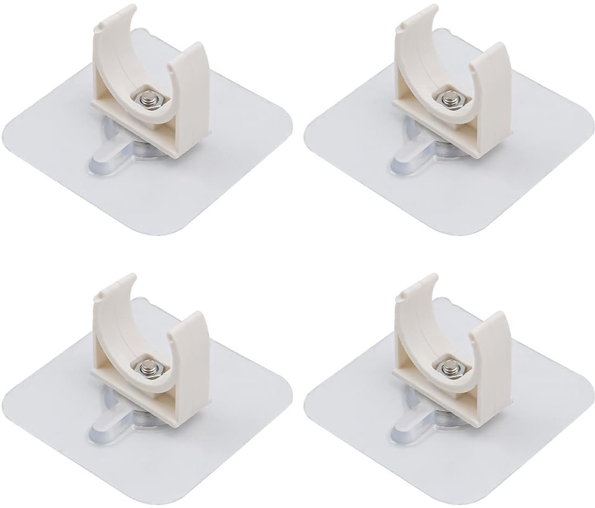 Dailygoods - 4 Stuks 25 mm Zelfklevende Plastic Pijpklemmen - 360 Verstelbare Slangklemmen