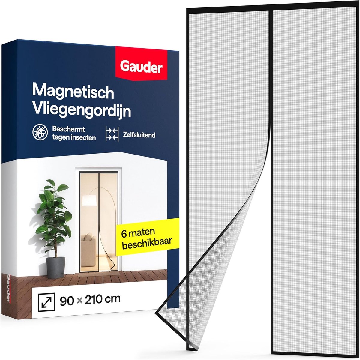 Thijox - Magnetisch Vliegengordijn voor Deur - Hor Deur met Magneten - Insectenbescherming Balkon- & Terrasdeur - Automatisch Sluitend met Klittenband