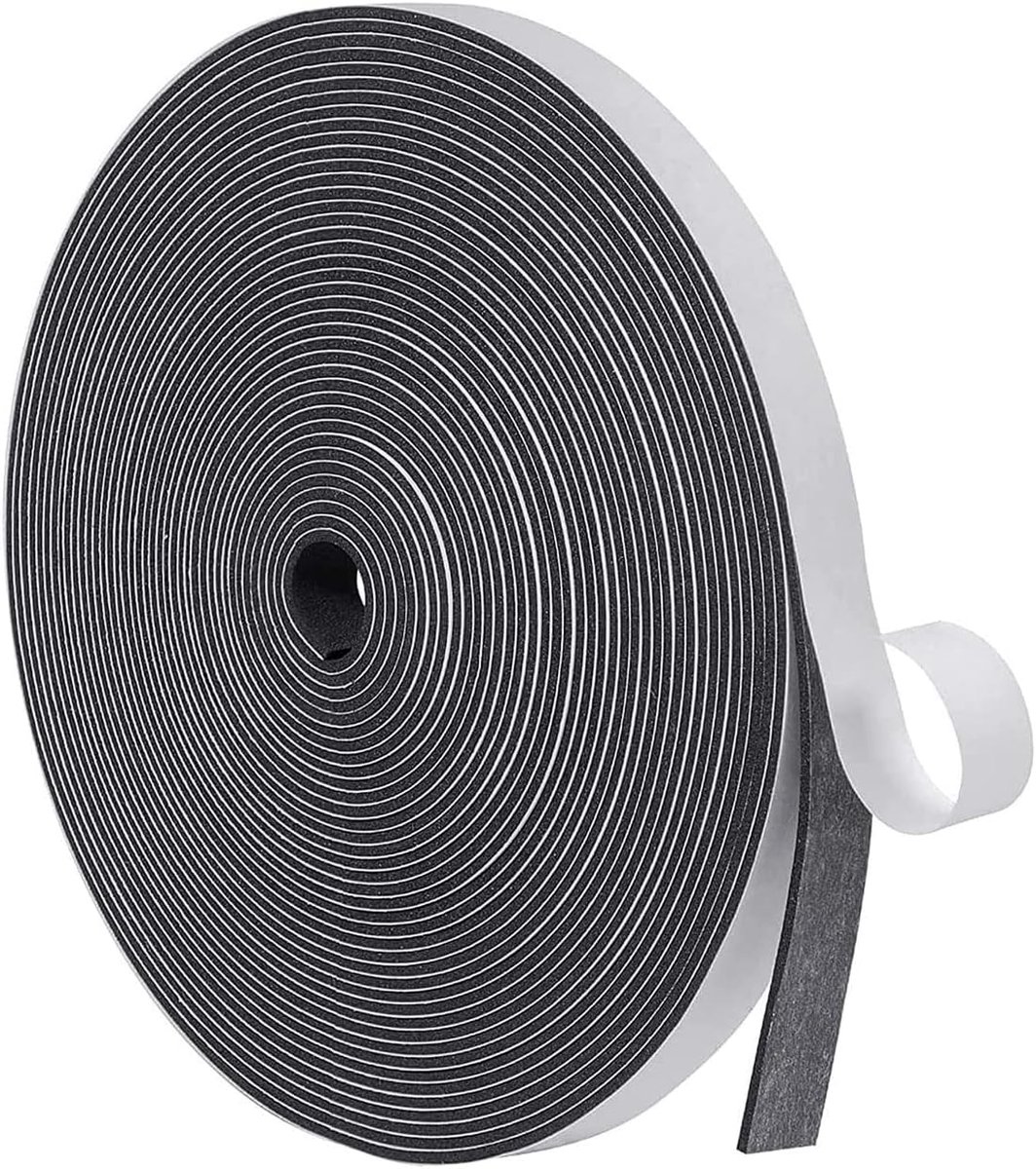 Thijox - Tochtstrip Tape 12mm x 1,5mm - Zelfklevende Schuimstrip Afdichting voor Deur en Ramen - Geluiddicht, Waterdicht, Stofdicht - 10 Meter Rol voo