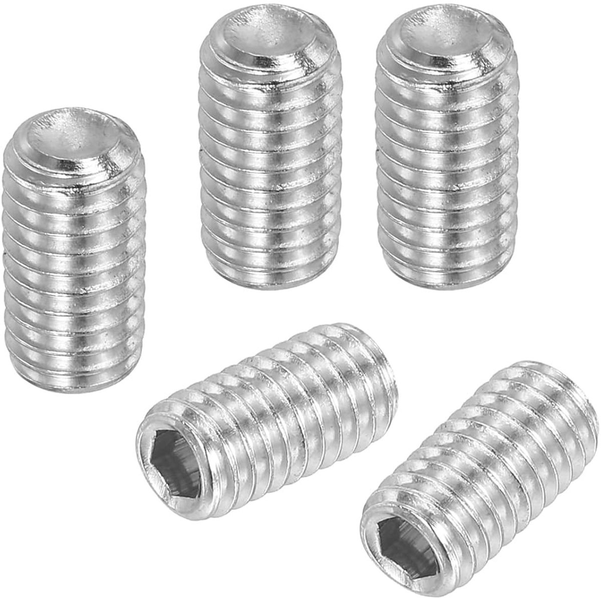 Set van 50 Verstelbare Schroeven M6 x 8mm - RVS Hexagon Draadpinnen voor Deurhandvat, Lamp en Reparatie