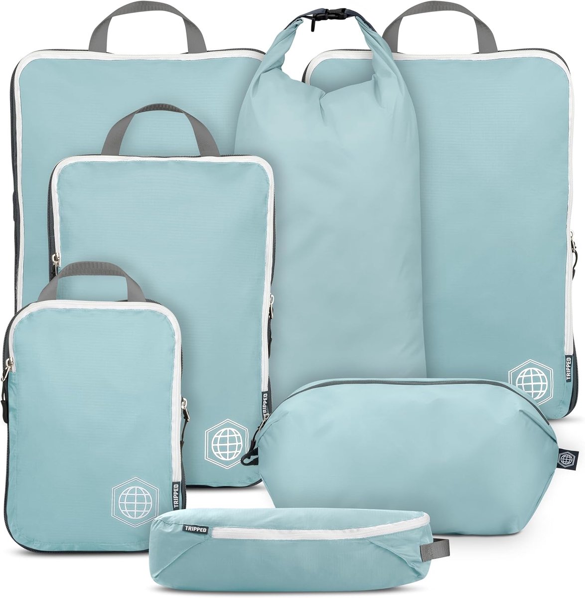 Thijox - Grote Compressie Verpakkingskubussen voor Reizen - 7-delige Set Ultralicht en Uitbreidbaar - Bagage Organisatoren voor Kleding en Accessoires