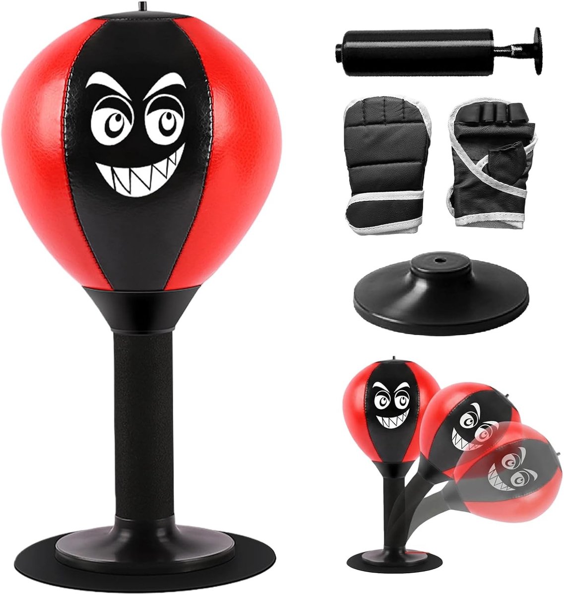 Mini tafel bokszak met zuignap - desktop bokszak voor kinderen, fitness training, stressverlichting en plezier