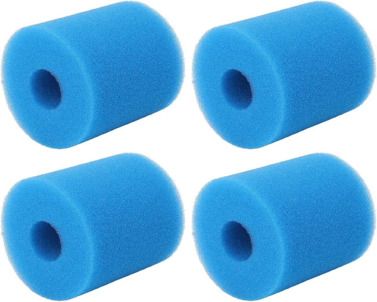 Herbruikbare en Wasbare Poolfilter Spons - 4 Stuks TYPE H Foam voor Zwembaden, Filteronderhoud en Waterzuivering