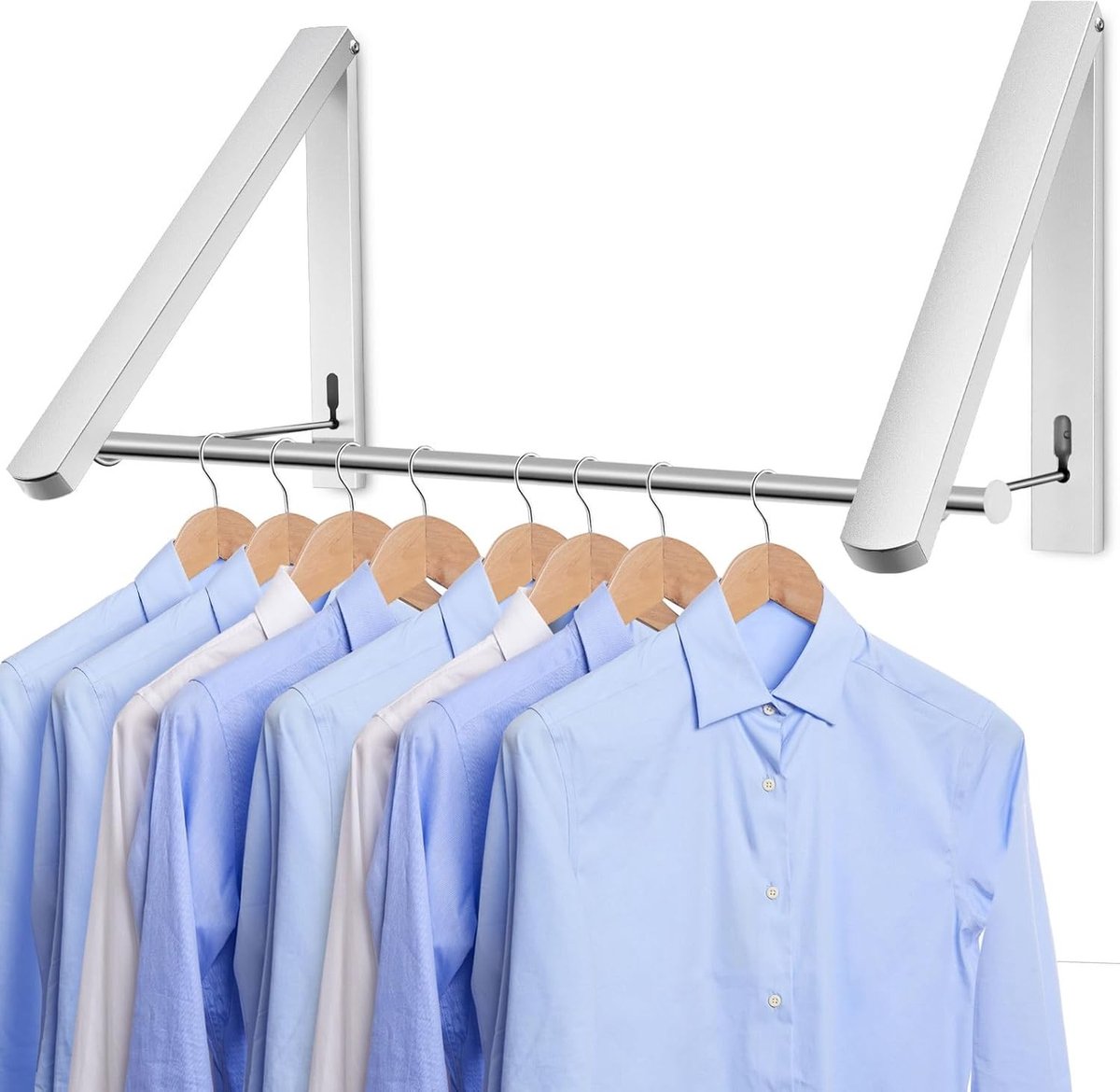Vouwbare Wandplanken Set van 2, Aluminium Wandhangers voor Slaapkamer, Badkamer en Balkon, Sterk en Stijlvol