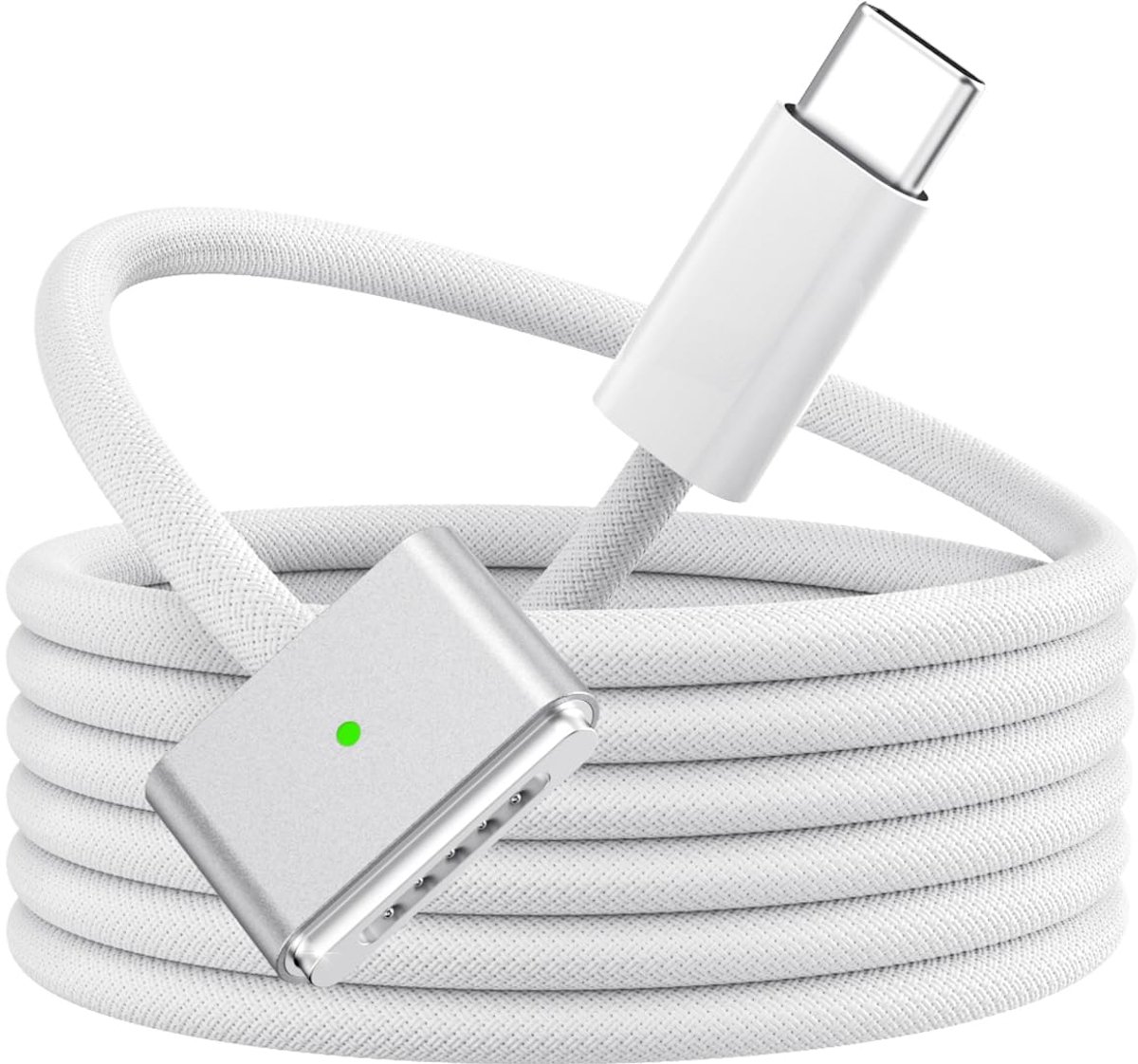 Thijox - 140W USB-C Magnetisch Oplaadkabel 3-in-1 voor MacBook Pro 2023/2021 & Air 2024/2025 - Gevlochten Nylon, 2m, Snelladen, Duurzaam, 3 Magnetisch
