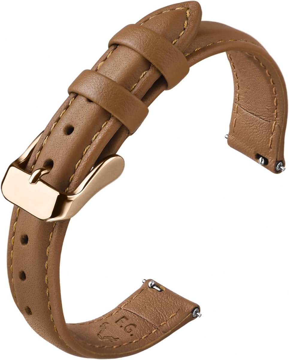 Thijox - Fullmosa Horlogeband 14mm 16mm 18mm 19mm 20mm 22mm 24mm - Luxe Lederen Vervangband met Roestvrijstalen Sluiting voor Mannen en Vrouwen, Ideaa
