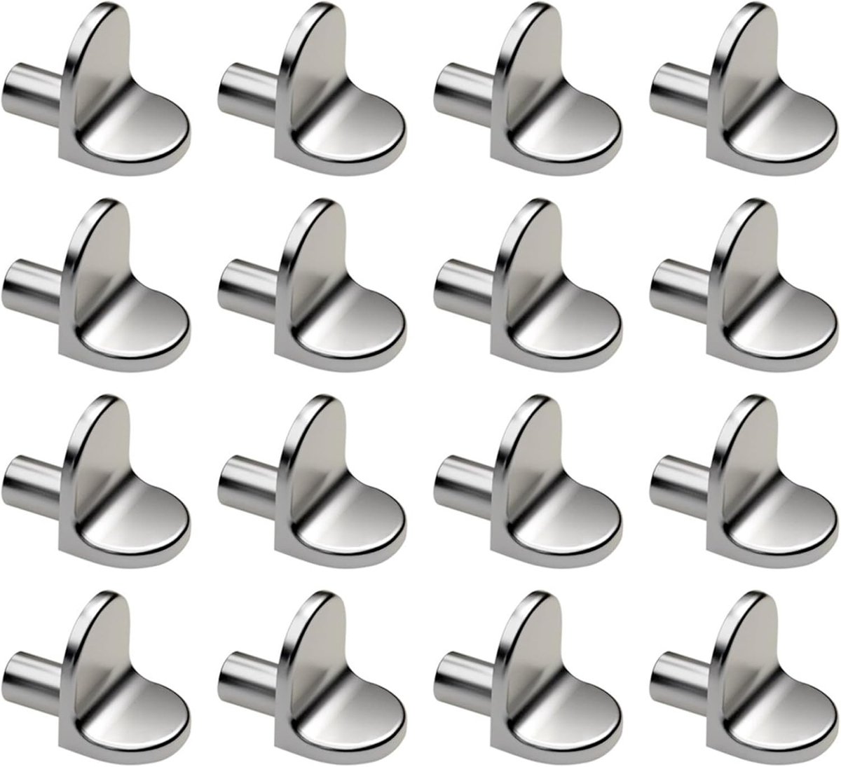 Set van 16 L-vormige metalen plankhouders voor meubels, kastplanken en glazen planken - Stevige en duurzame bevestigingsbeugels