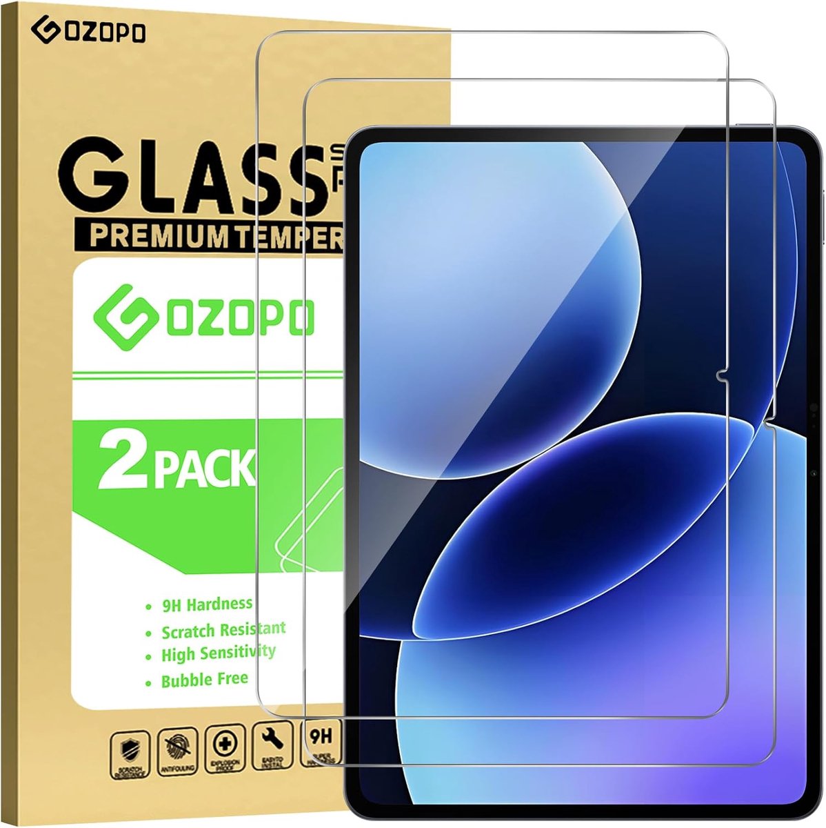 SnelShoppen - 2 Stuks Screen Protector voor 11.2 inch Tablets, Tempered Glass, Krasbestendig, Extreem Duurzaam, Bubble-free, 9H Hardheid - Geschikt vo