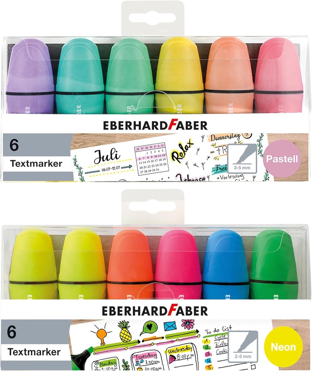 SnelShoppen - Mini Highlighter Set - 12 Neon & Pastel Markers met Spievormige Punt voor School, Kantoor, Universiteit - Ideaal voor Markeren en Beschr