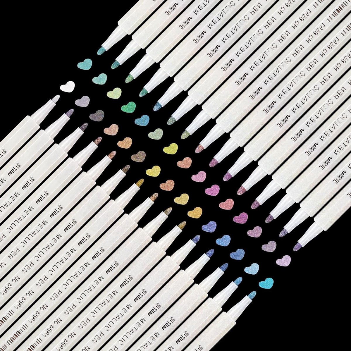 SnelShoppen - 30 Kleuren Metallic Stiften Set - Acryl Markers voor Scrapbook, Gastenboek, Doe-Het-Zelf Projecten, Kerstdecoratie, 1-2 mm Punt, Duurzaa