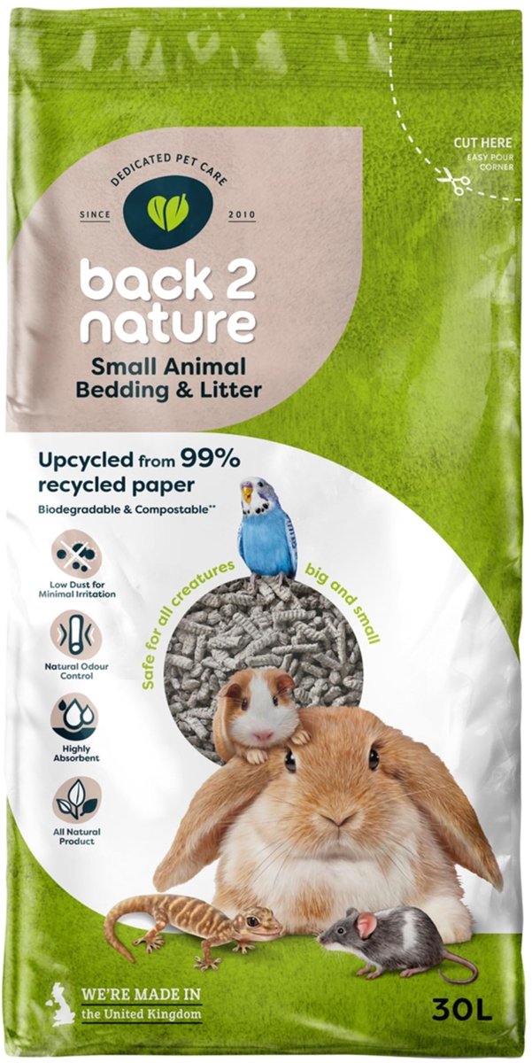 Inovra - Back 2 Nature Strooisel en Kattenbakvulling - 30L Knaagdieren