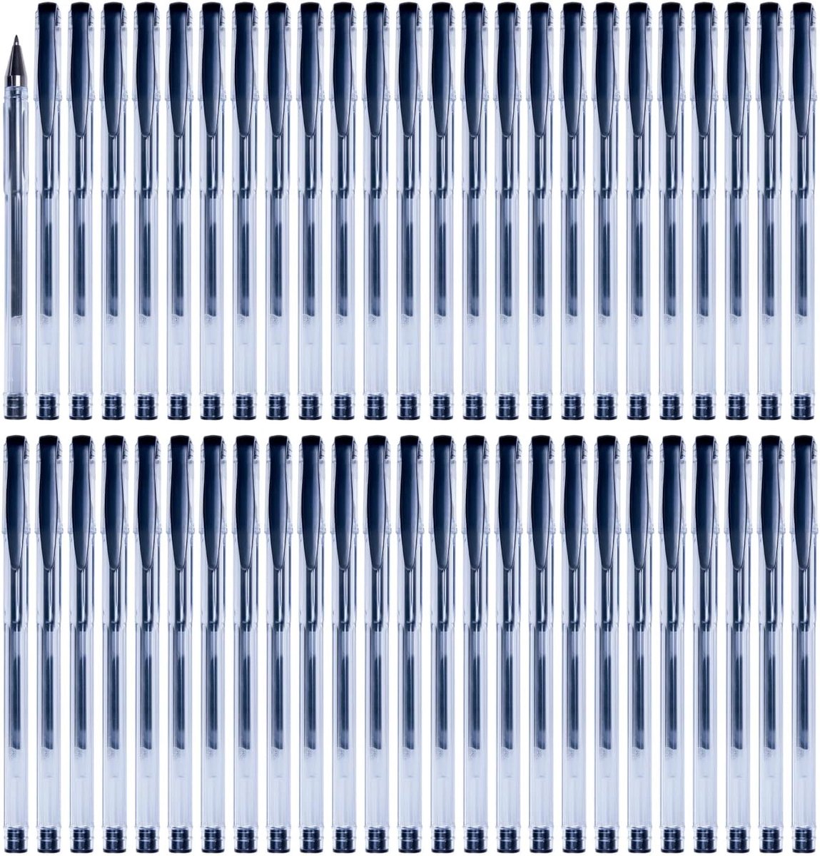 Thijox - Gelbalpen Zwart 0,5 mm - 50 Stuks - Waterdichte Inkt - Ideaal voor Kantoor, School en Thuis - Schrijflijn Dikte 0,3 mm