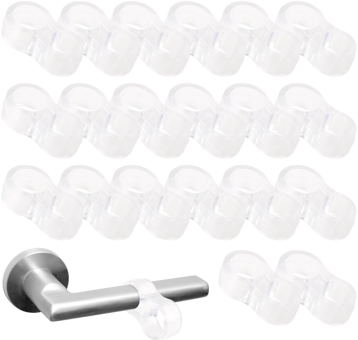 Inovra- Deurstopper 20 Stuks - Deurklinkbescherming - Deurklinkbuffer - Deurstoppers Voor Binnen - Transparant - Flexibel PVC - Deurbuffer