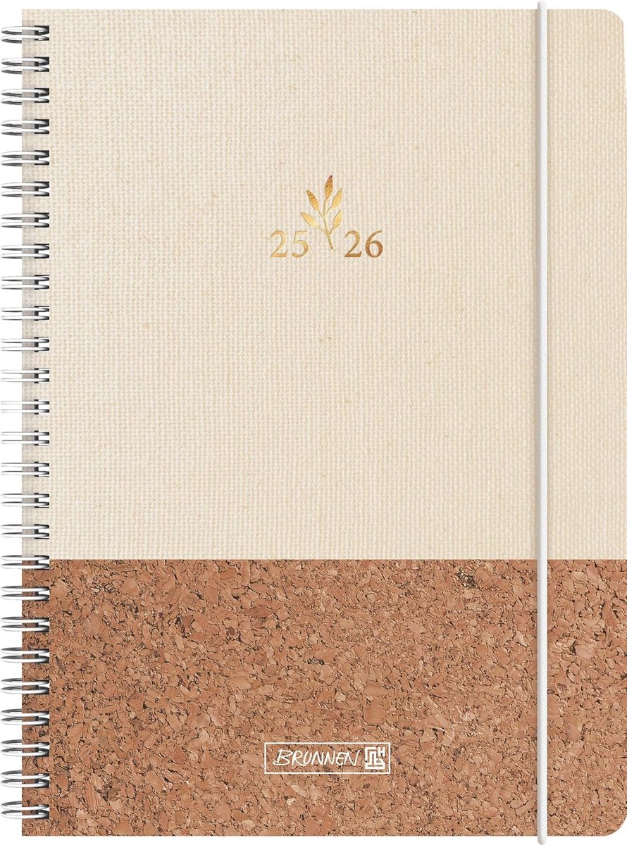 Thijox - BRUNNEN Schoolagenda 2025/2026 A5 'Naturality' - 208 pagina's, textielomslag, 2 pagina's per week, ideaal voor studenten